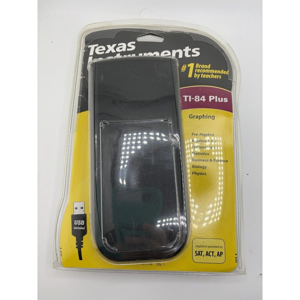 Texas Instruments TI-84 Plus Graphic Calculator & Cover TESTED